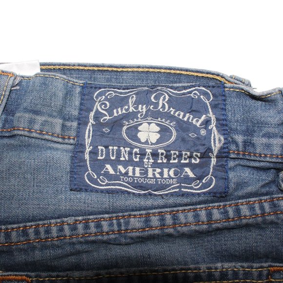 Lucky Brand Dungarees Womens Sz 32 Classic Fit Short Length Med Denim Jeans - Picture 3 of 13